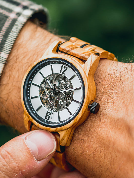 Montre en Bois Homme Mécanique - Platane