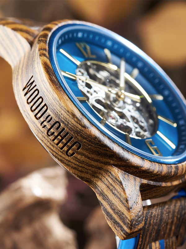 Montre en Bois Homme Mécanique - Bouleau Montre en Bois Homme Mécanique - Bouleau