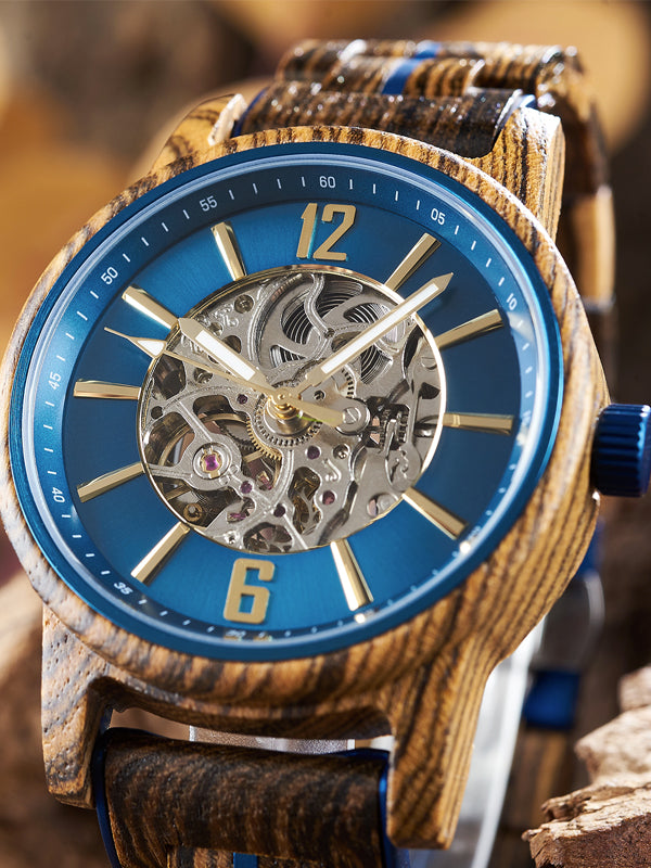 Montre en Bois Homme Mécanique - Bouleau