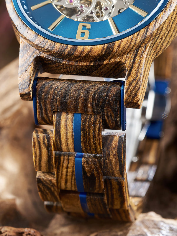 Montre en Bois Homme Mécanique - Bouleau Montre en Bois Homme Mécanique - Bouleau