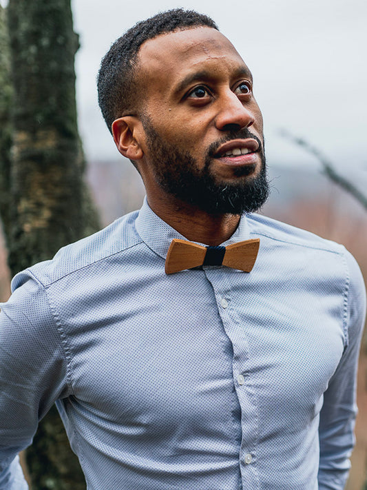 Coffret Noeud Papillon + Boutons de manchette en Bois Homme - Buis - Wood&Chic