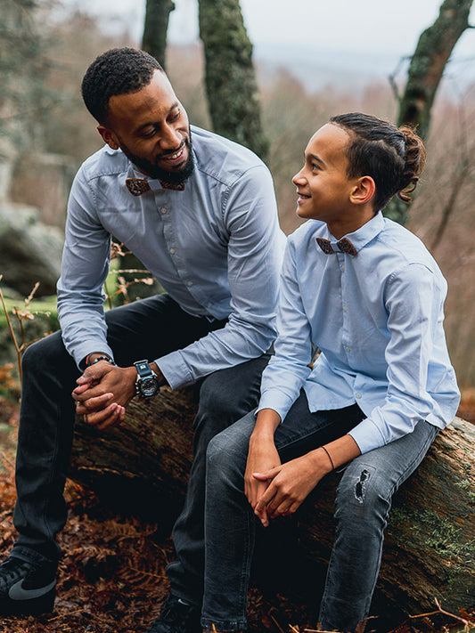 Noeuds Papillon en Bois Père & Fils - Camelia - Wood&Chic