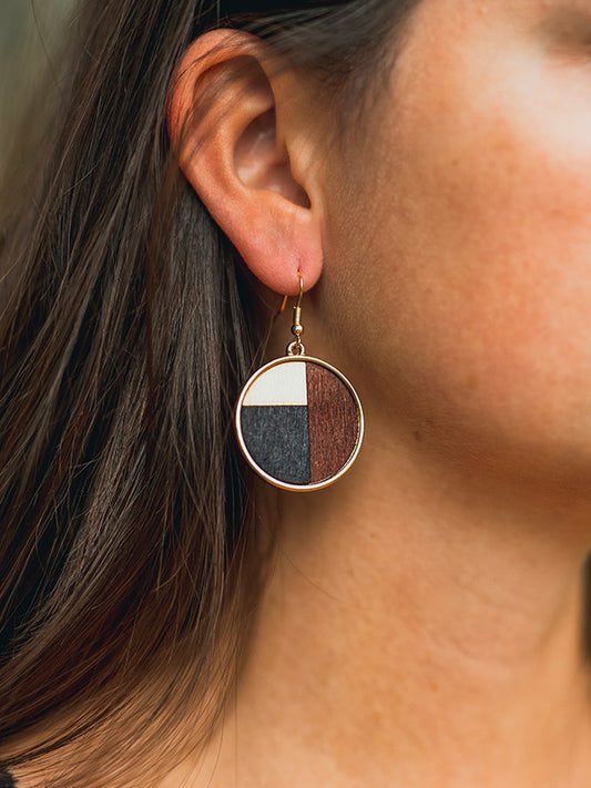 Boucles d'Oreilles en Bois Femme - Carillon