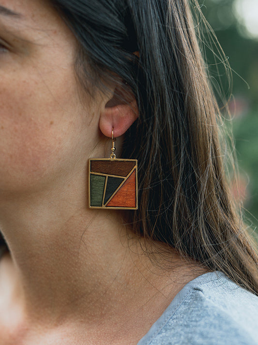 Boucles d'Oreilles en Bois Femme - Grebera