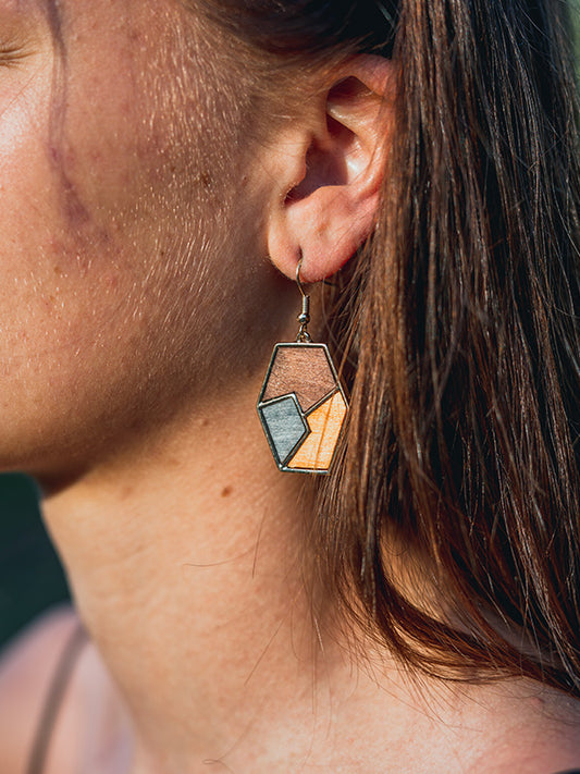 Boucles d'Oreilles en Bois Femme - Oxalis