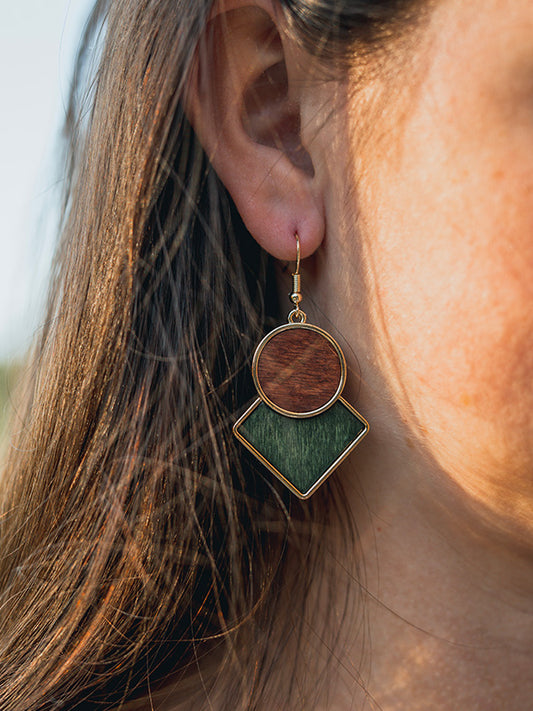 Boucles d'Oreilles en Bois Femme - Scille