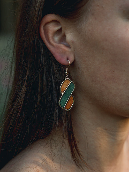 Boucles d'Oreilles en Bois Femme - Violette