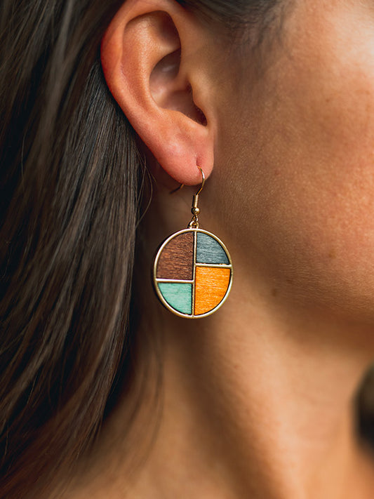 Boucles d'Oreilles en Bois Femme - Sagine