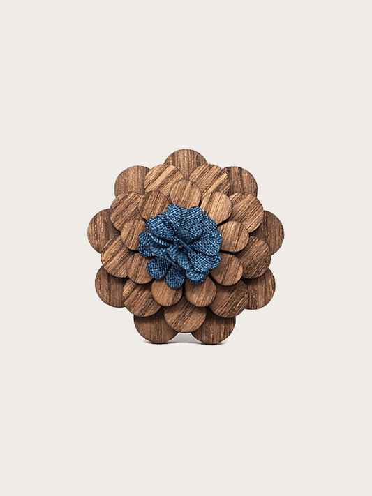 Broche en Bois fleur Homme - Larix - Wood&Chic