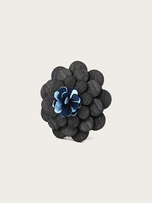 Broche en Bois fleur Homme - Tsuga - Wood&Chic