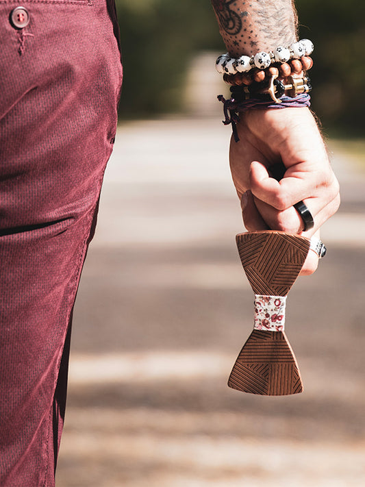 Coffret Noeud Papillon + Boutons de manchette en Bois Homme - Manitoba - Wood&Chic
