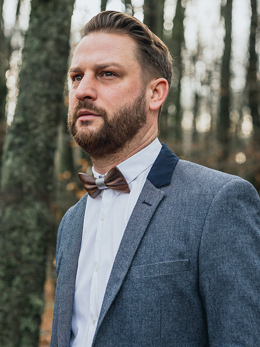 Coffret Noeud Papillon en Bois + Broche en Bois Homme - Oranger - Wood&Chic