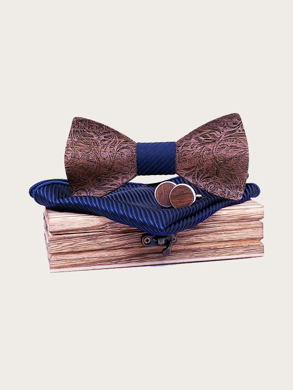 Coffret Noeud Papillon en Bois + Boutons de manchette en Bois Homme - Aralia - Wood&Chic Coffret Noeud Papillon en Bois + Boutons de manchette en Bois Homme - Aralia - Wood&Chic