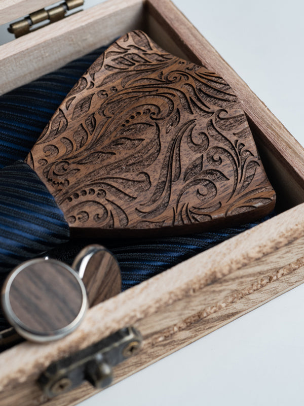 Coffret Noeud Papillon en Bois + Boutons de manchette en Bois Homme - Aralia - Wood&Chic Coffret Noeud Papillon en Bois + Boutons de manchette en Bois Homme - Aralia - Wood&Chic