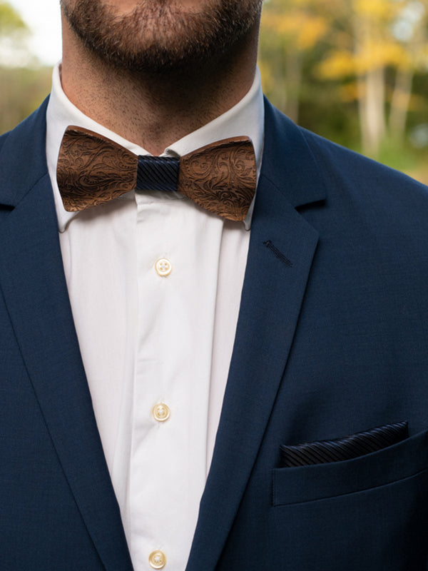 Coffret Noeud Papillon en Bois + Boutons de manchette en Bois Homme - Aralia - Wood&Chic