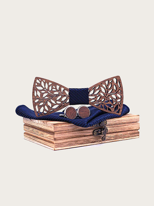 Coffret Noeud Papillon + Boutons de manchette en Bois Homme - Carpinus - Wood&Chic