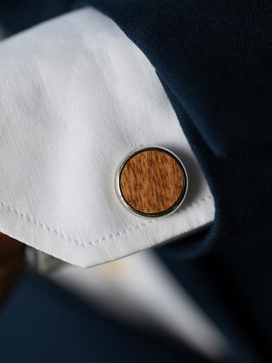 Boutons de manchette en bois - Hévéa - Wood&Chic