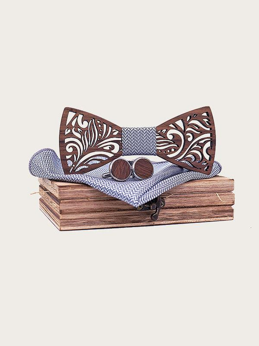Coffret Noeud Papillon + Boutons de manchette en Bois Homme - Thuja - Wood&Chic