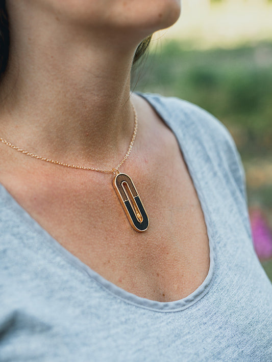 Collier en Bois Femme - Bleuet