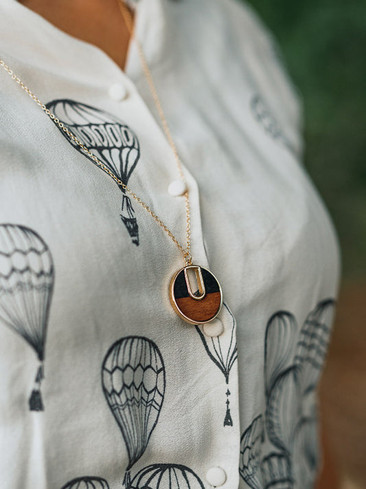 Collier en Bois Femme - Sauge