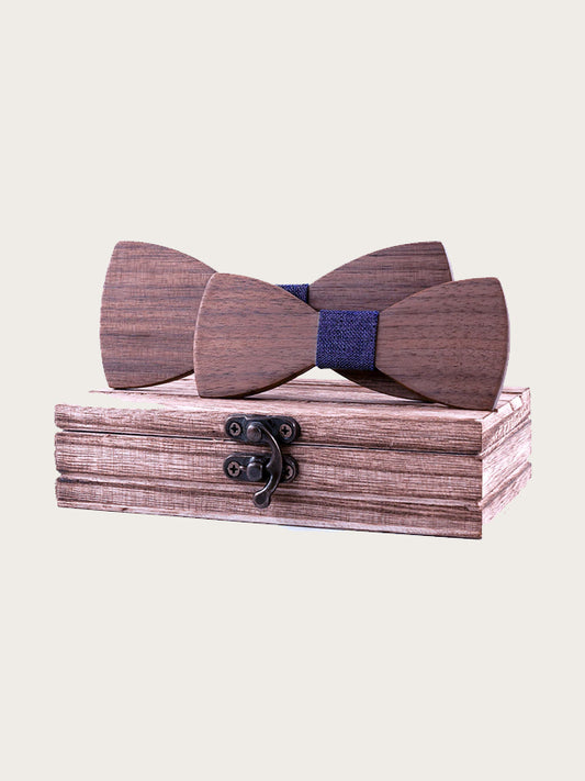 Coffret Noeuds Papillon en Bois Père & Fils - Hibiscus - Wood&Chic