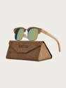 Étui à Lunettes En Bambou Naturel - Format Cylindrique 16,5 Cm - Léger Et Solide, Style Bois Burlywood - Protection Anti-rayures - 1