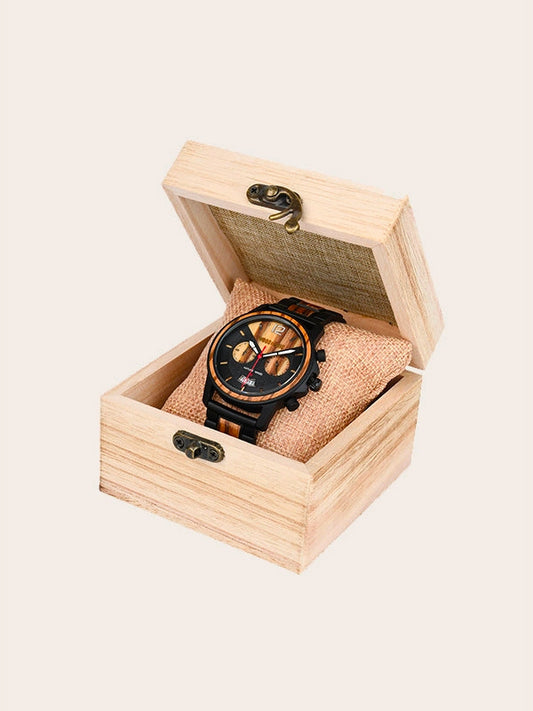 Montre en Bois Homme à Quartz - Genévrier