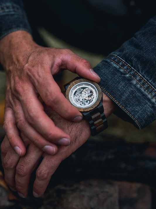 Montre en Bois Homme Mécanique - Hiba
