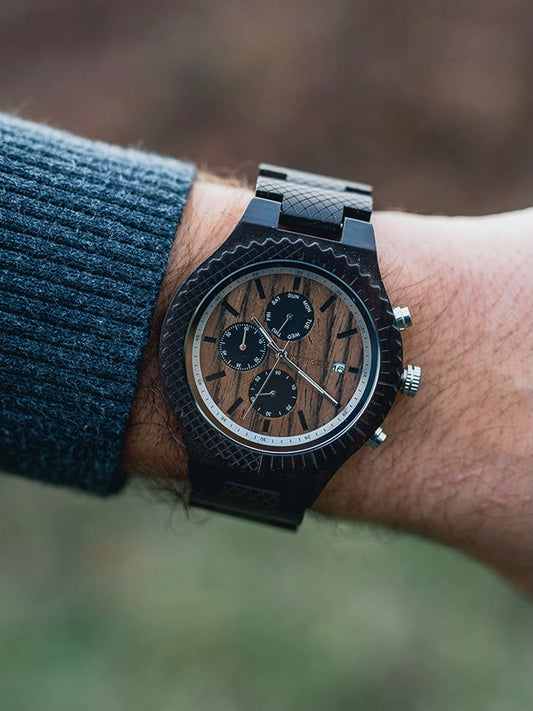 Montre en Bois Homme à Quartz - Pêcher