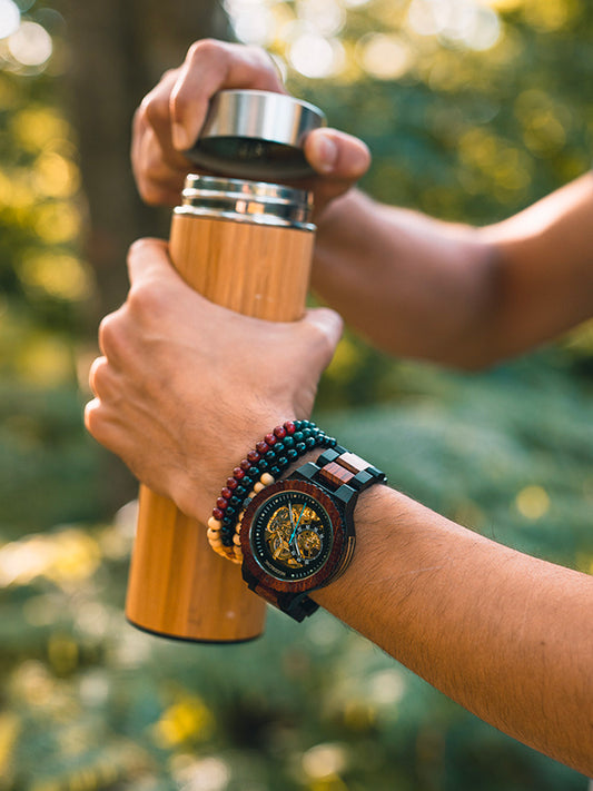 Montre en Bois Homme Mécanique - Séquoia