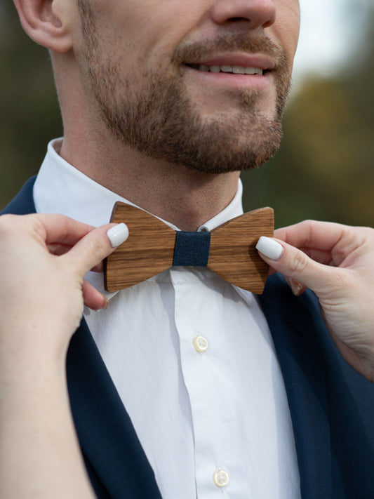 Noeud Papillon en Bois Homme - Cotonnier - Wood&Chic