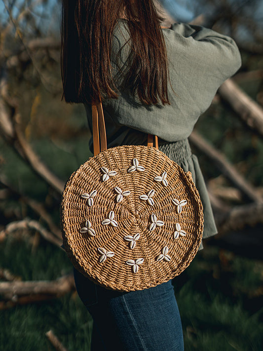 Sac en Paille Rond - Pin - Wood&Chic