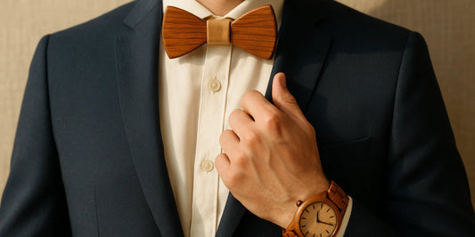 Comment le nœud papillon en bois sublime-t-il un look élégant lors d’un mariage ?