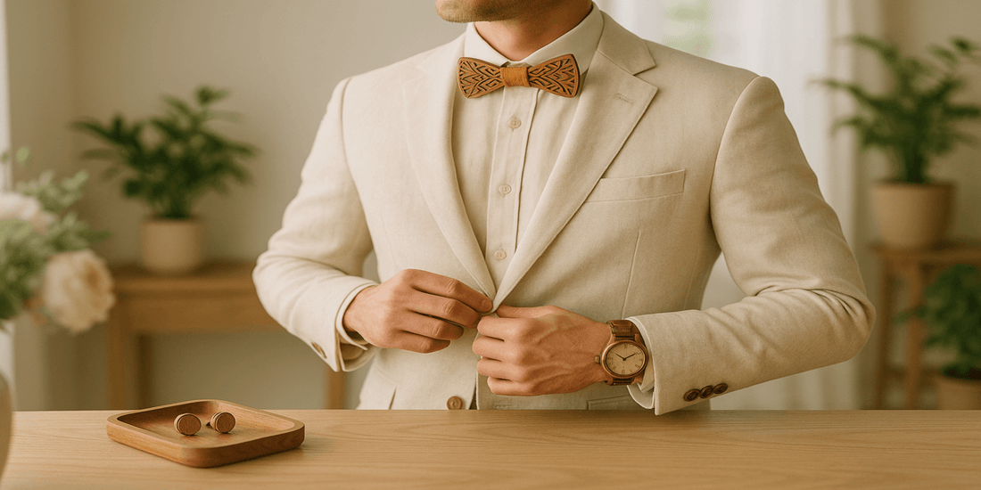 Quels accessoires de costume en bois choisir pour un look de marié chic ?
