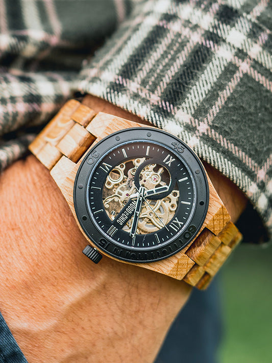 Montre en Bois Homme Mécanique - Cativo
