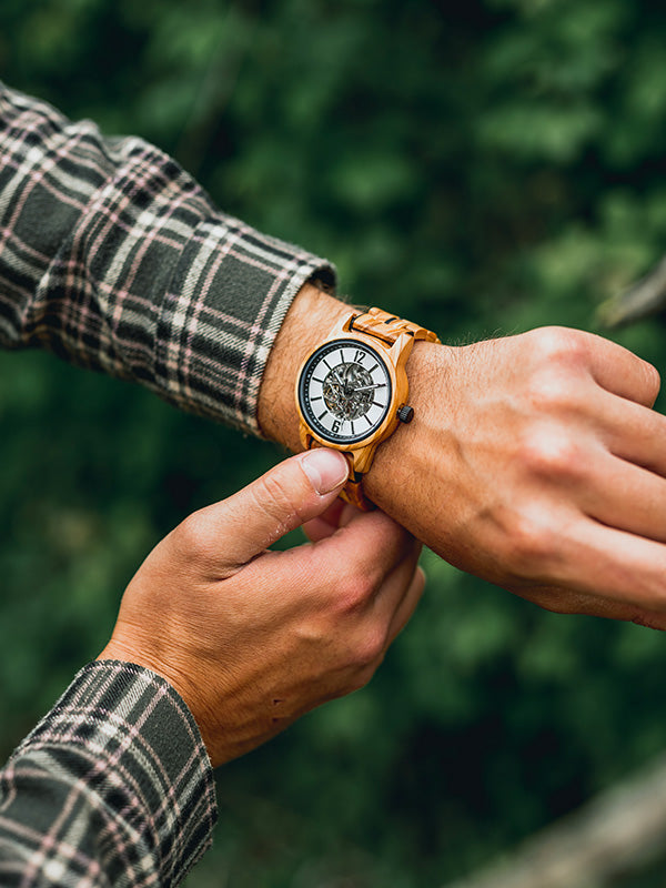 Montre en Bois Homme Mécanique - Platane