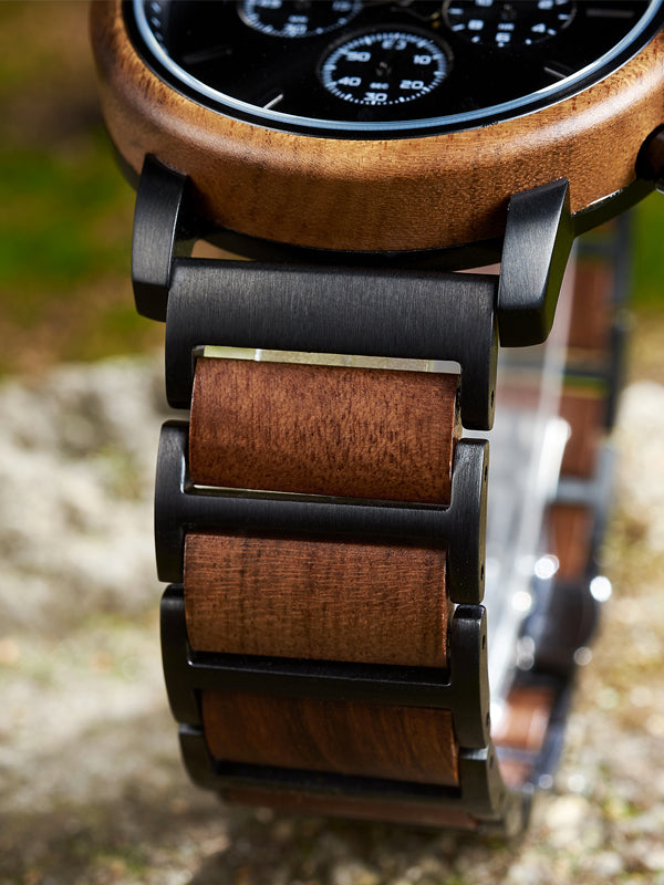 Montre en Bois Homme à Quartz - Kaki