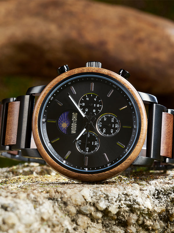 Montre en Bois Homme à Quartz - Kaki