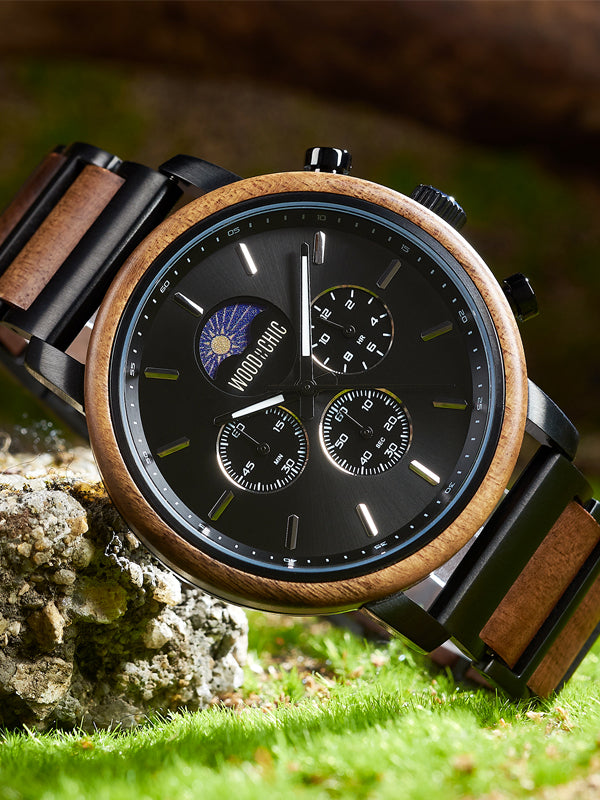 Montre en Bois Homme à Quartz - Kaki