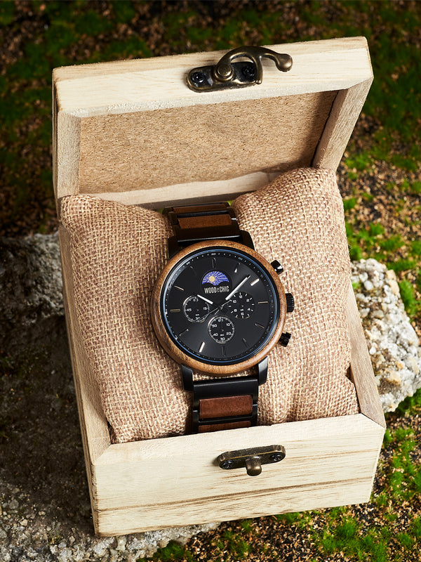 Montre en Bois Homme à Quartz - Kaki