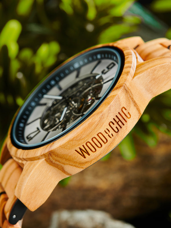 Montre en Bois Homme Mécanique - Platane