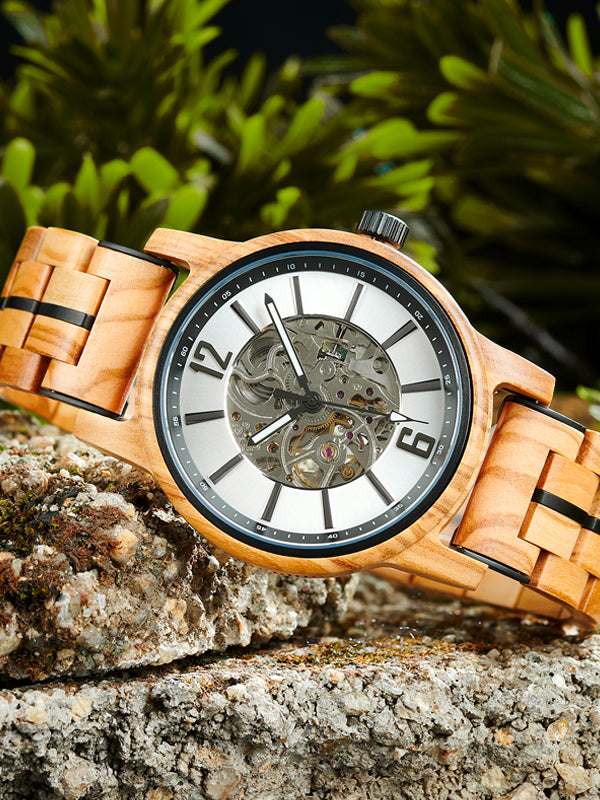 Montre en Bois Homme Mécanique - Platane