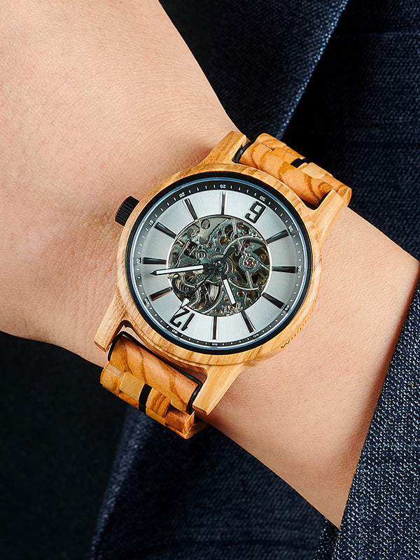Montre en Bois Homme Mécanique - Platane