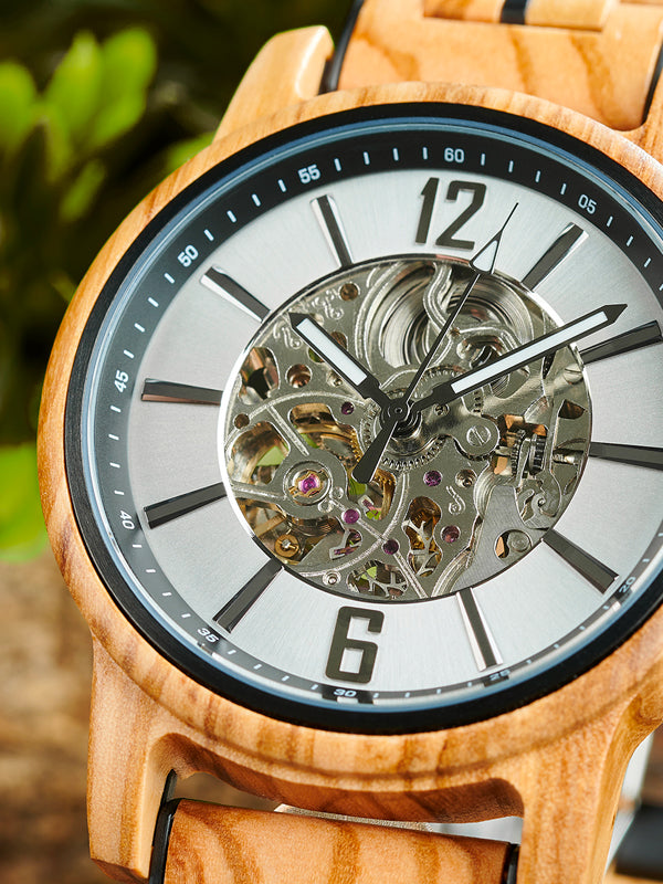 Montre en Bois Homme Mécanique - Platane