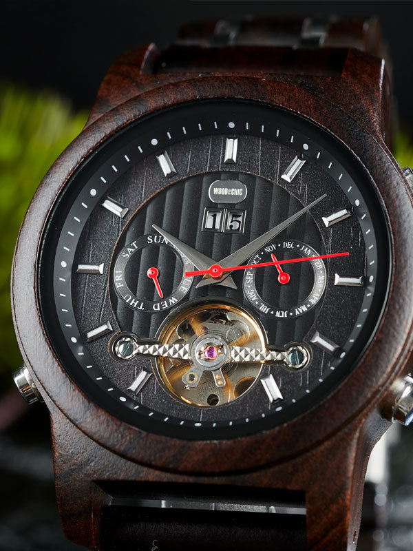 Montre en Bois Homme Mécanique - Mangoustanier