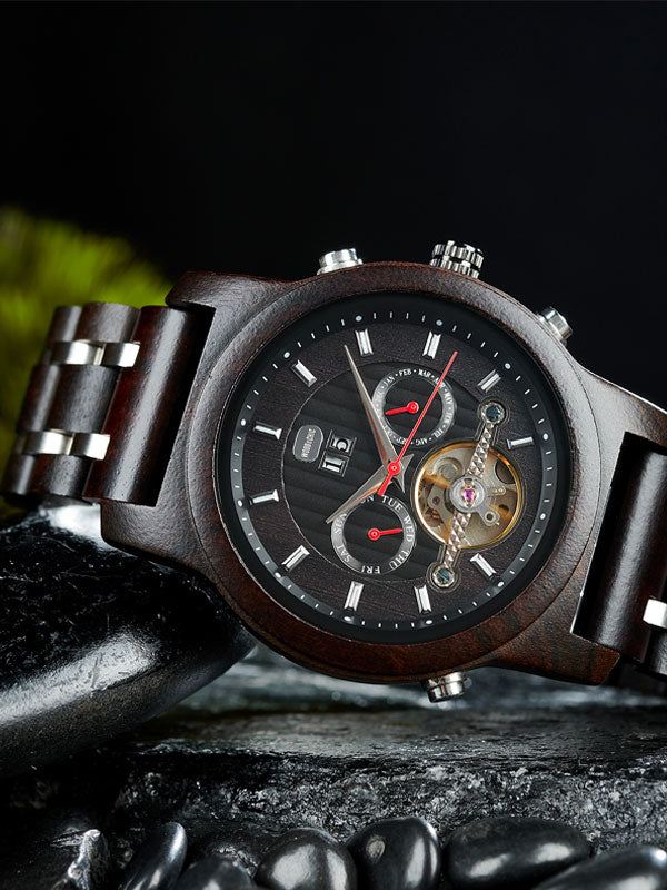 Montre en Bois Homme Mécanique - Mangoustanier