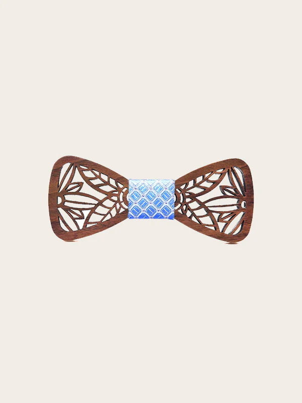 Noeud Papillon en Bois Homme - Pruche Bleu Ciel