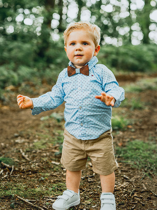 Noeud Papillon en Bois Enfant - Tartan