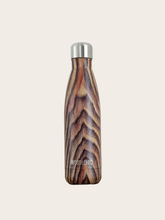 Bouteille Isotherme en Inox effet Bois - Aucuba - Wood&Chic