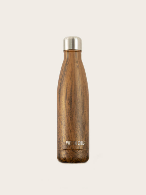 Bouteille Isotherme en Inox effet Bois - Noyer - Wood&Chic